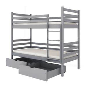Sivá poschodová detská posteľ s úložným priestorom 70x160 cm Nemo - Lano Meble