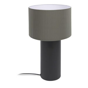 Čierno-šedá stolná lampa s kovovým tienidlom (výška 50 cm) Domicina - Kave Home